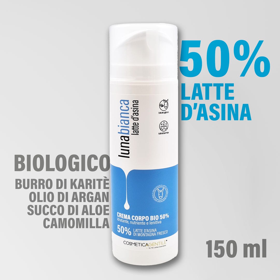 Crema corpo al latte d'asina 50% idratante e nutriente naturale