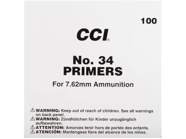 CCI 34 Primers In Stock - 7.62mm NATO-Spec Military Primers