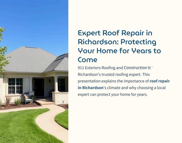 Quality Roof Repair in Richardson for Stronger, Safer Homes | PPT