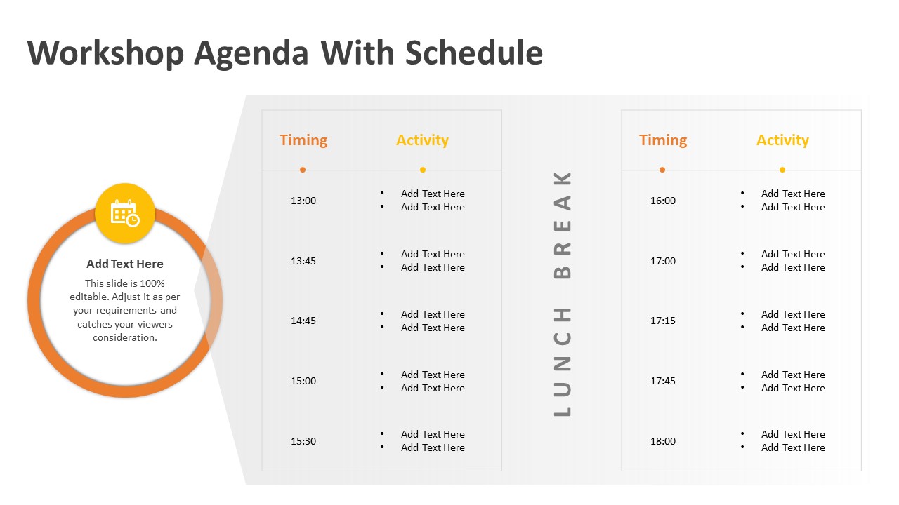 Workshop Agenda With Schedule PowerPoint Template | PPT Templates