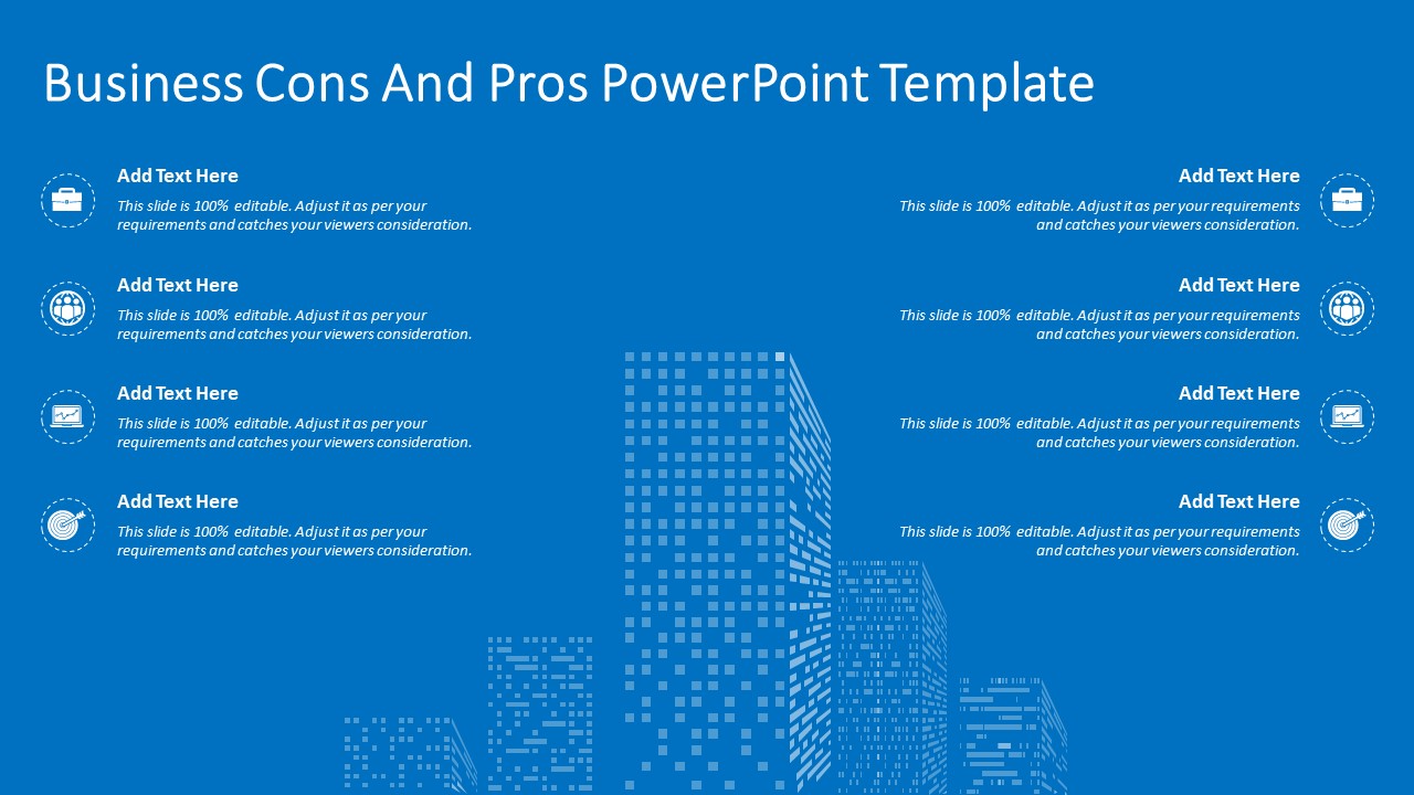 Business Cons And Pros PowerPoint Template | Comparison Slide