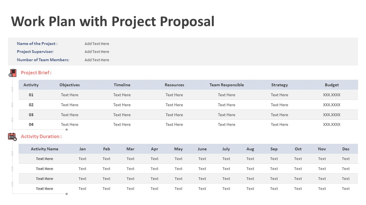 Work Plan with Project Proposal PowerPoint Template | PPT Templates