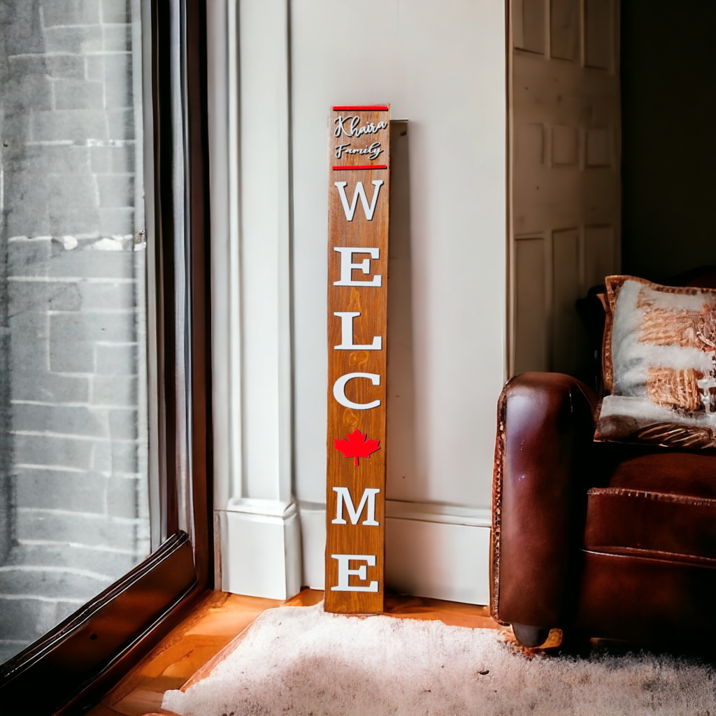 Wooden Welcome Porch Sign with 3D Letters | Wood Art Gallery