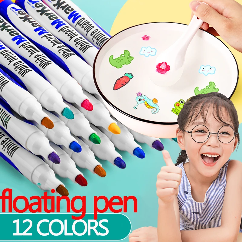 8/12 Colors Magical Water Floating Student Painting Brush Whiteboard Markers Pen Suspension Kids Educational Painting Pen Toys - China Art Hub For Chinese Arts and Crafts
