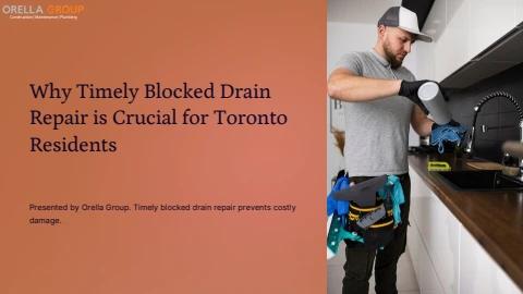 Why Timely Blocked Drain Repair is Crucial for Toronto Residents