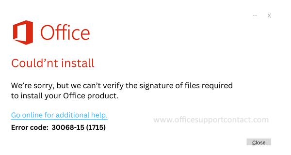Fix Error code 30068-15 (1715) in Office 365/2019/2021 Installation