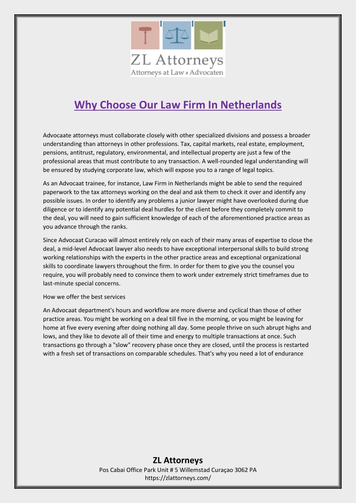 PPT - Why Choose Our Law Firm In Netherlands PowerPoint Presentation, free download - ID:14194246