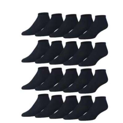 Men’s 20 Pairs Lightweight No-Show Socks Solid Black, Low Cut, Everyday Comfort Profile Picture