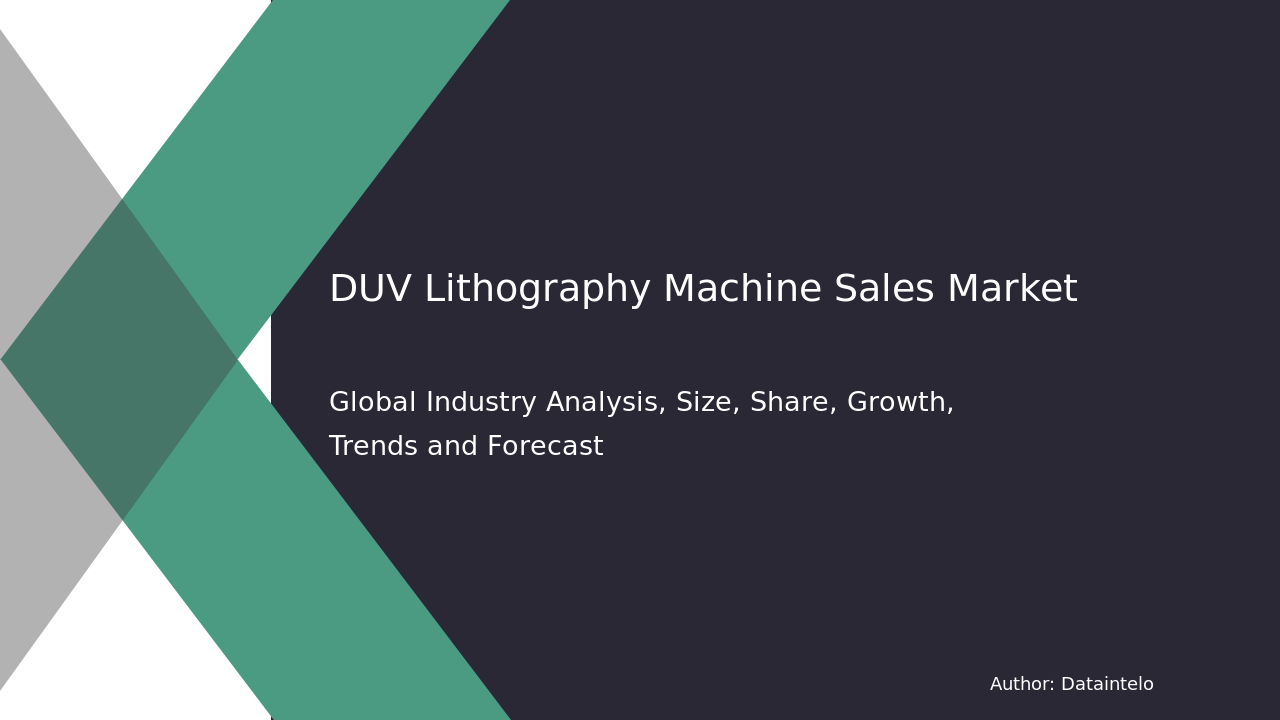 DUV Lithography Machine Sales Market Report | Global Forecast From 2025 To 2033