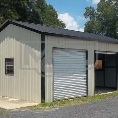 All Steel Garage | Vertical Roof | 20W x 26L x 10H | Side Entry Profile Picture
